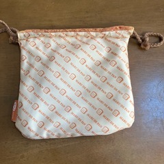 トースト模様の巾着の画像