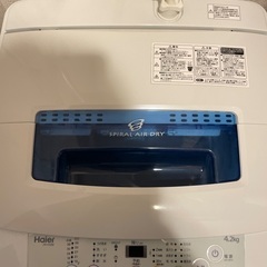 Haier洗濯機4.2㎏ JW-K42Mの画像