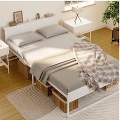 値下げNitori ホワイトシングルベッドの画像