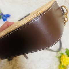 未使用✨TORY BURCH✨トリーバーチ✨ショルダーバッグ✨ラタン✨本革レザーの画像
