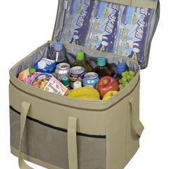 【早いもの勝ち】キャプテンスタッグ(CAPTAIN STAG) 保冷バッグ ソフト クーラーバッグ 折り畳み収納可能 【35L】 【カーキ】 の画像