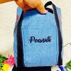 デニム✨PEANUTS✨スヌーピー✨ショルダーバッグ✨トートバッグ✨肩がけ✨新品の画像