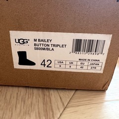 UGG メンズ ブラックムートン 27cm USEDの画像