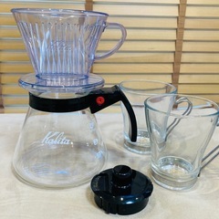 カリタ コーヒーサーバーとガラス製マグカップの画像