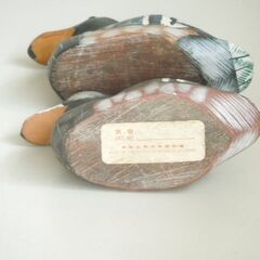 【ご成約済】手のひらサイズ 石造りの鴨のペアのオブジェの画像