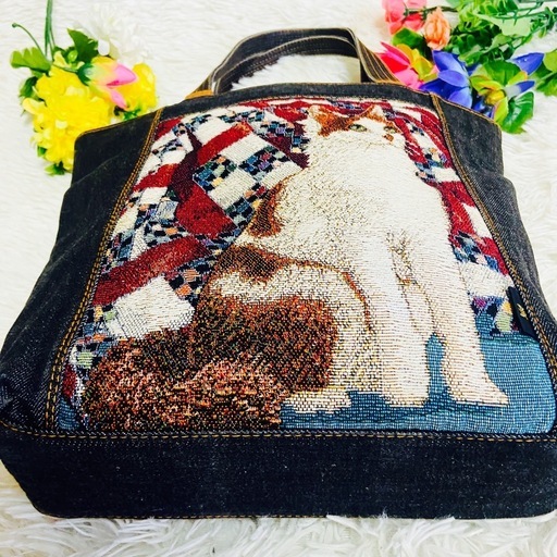 デニム✨Think Bee!✨シンクビー ✨トートバッグ✨肩がけ✨A4サイズ✨猫