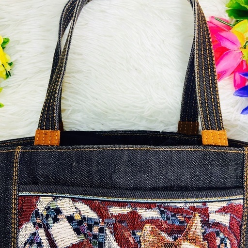 デニム✨Think Bee!✨シンクビー ✨トートバッグ✨肩がけ✨A4サイズ✨猫
