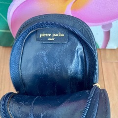 【Pierre Pacha】 ネイビー 花刺繍長財布とミニポーチの画像