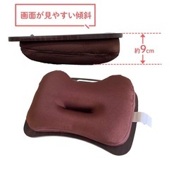 クッションテーブル 膝上ノートPC タブレット 木目 読書 車 ベッド 食卓 ブラウン の画像