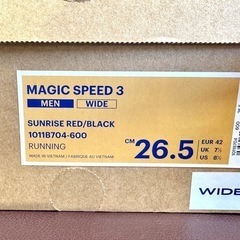 【超美品・低走行】asics MAGIC SPEED3 26.5cm メンズ レースのみ走行20km フルレングスカーボンシューズの画像