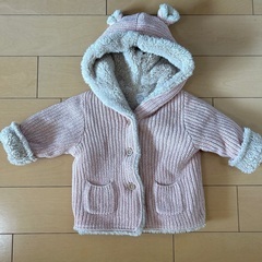 baby GAP 裏ボア くまさん カーディガン70cmの画像