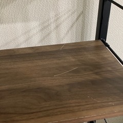 ニトリ突っ張り壁面収納Nポルダ幅80cm ミドルブラウンラック木目の画像