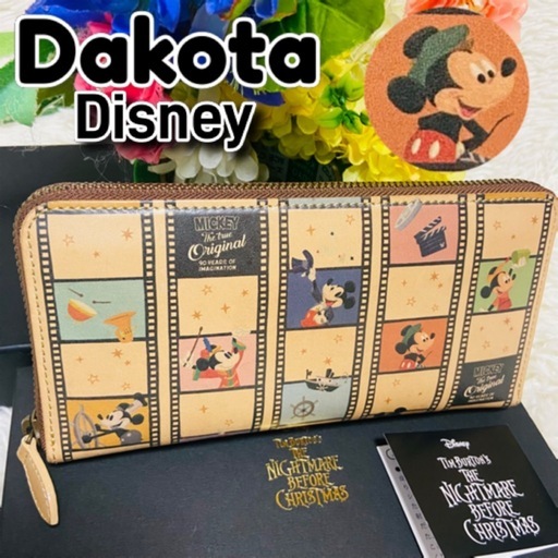 箱付き✨Dakota✨ダコタ✨ディズニー✨財布✨本革✨レザー✨ラウンドファスナー