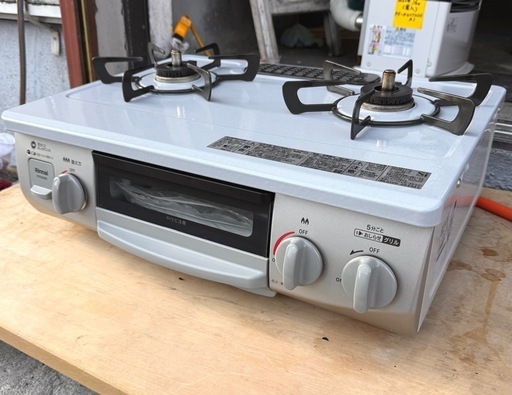 お引取り限定 美品 24年製 リンナイ LPガス用コンロ 2口ガステーブル RTE565GRL 左強火