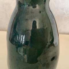 美品　小樽焼　小樽窯　徳利　青緑　一輪挿し　花瓶　花器の画像