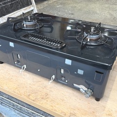 お引取り限定 美品 21年製 パロマ LPガス用コンロ 2口ガステーブル IC-S37DX-L 左強火力の画像