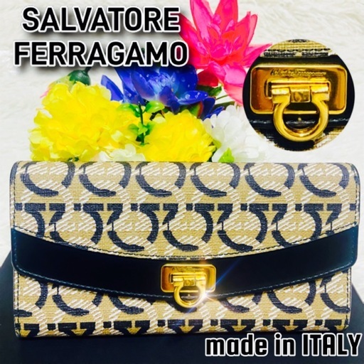 FERRAGAMO✨フェラガモ✨財布✨ガンチーニ✨ゴールド金具✨イタリア製✨