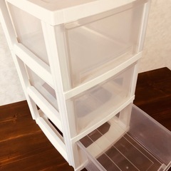 ★プラスチック3段ケース　引き出し★の画像