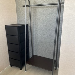 A型ハンガーラック　ニトリ　グレー×ウォルナットの画像