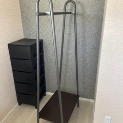 A型ハンガーラック　ニトリ　グレー×ウォルナットの画像