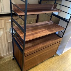 ⭐️オシャレ⭐️2面レンジボード スリム ヴィンテージ風　アイアン レール引き出し No.2650 KEの画像