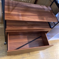 ⭐️オシャレ⭐️2面レンジボード スリム ヴィンテージ風　アイアン レール引き出し No.2650 KEの画像