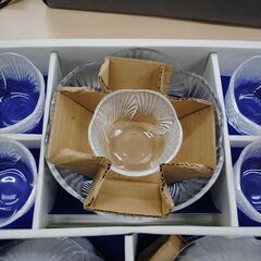 [1680J]hoya 保谷　クリスタル　ソーメンセット　小鉢5個　中鉢5個　食器の画像