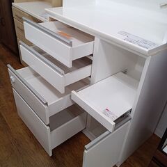 ★リユースのサカイ水戸店★ NITORI レンジボード ホワイト H200.5×D50.5×W90 クリーニング済み MT6138の画像