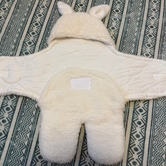 新生児ベビーおくるみ 白うさぎの画像