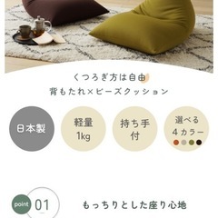 新品　モアテック　レゴリス　ビーズクッション　インディゴカーキの画像