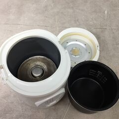 YAMAZEN/山善 小型炊飯器 YJE-M150 1.5合炊き 白/ホワイト 2021年製 動作確認済 25k菊の画像