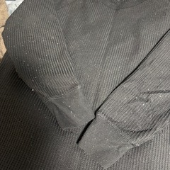 黒 リブ ワンピースルームウェアの画像