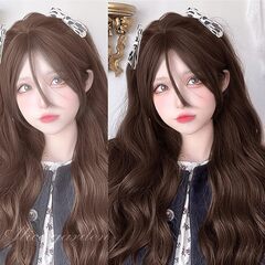 ウィッグ ショート ボブ フルウィッグ レディーズ コスプレ かつら wig 小顔 自然 耐熱 ネット付き(濃い茶色)の画像