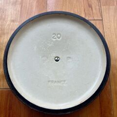 LE CREUSET ルクルーゼ 両手鍋 ココットロンド 20cm チェリーレッド 中古品の画像