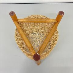 stp-3529　竹製　バスケット　バンブーバスケット　収納　カゴ　籠　かご　小物入れ　脚付き　雑貨収納　リビングの画像