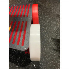 バーベルプレート5キロ 50mm用 白(新品) 2枚の値段です、の画像