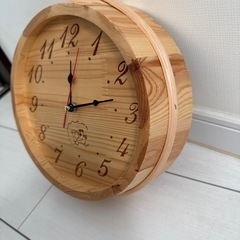 時計　壁掛け　サウナ　ふろおけ風呂桶の画像