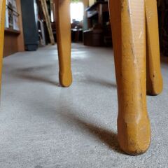 ヴィンテージ 丸スツール 丸椅子 飾り台 木製 レトロ　/MJ-1303 1Fの画像