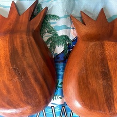 パイナップル木製皿の画像