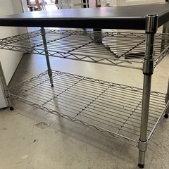 ロ 2511-132 3段スチールラック キズ汚れサビ有り 現状お渡しの画像