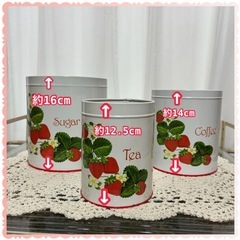 フレーズ『いちご柄 』保存缶 3個セットの画像