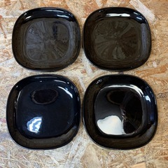 C(7664) プレート皿 24cm 4枚セット プレート ブラック 平皿 IKEA オフタスト OFTASTの画像