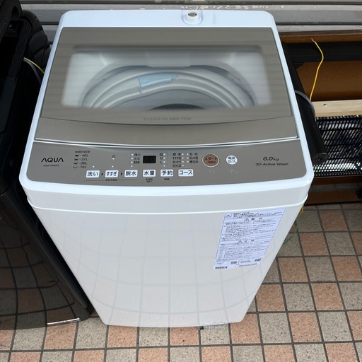 商談中　AQUA 3D Active Wash 洗濯機 6.0kg 2024年製