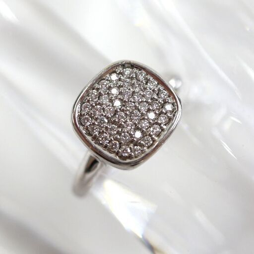 NR76　hm12824tm 【Jewelry】 K18WG ダイヤモンド デザインリング ホワイトゴールド D0.22ct 4.3g 11.5号