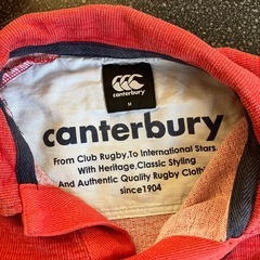 M2511-101 canterbury ポロシャツ ボーダー Mサイズ レッド 使用感有りの画像