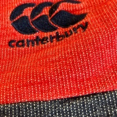 M2511-101 canterbury ポロシャツ ボーダー Mサイズ レッド 使用感有りの画像