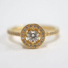 NR77　kt15337tm 【FOREVERMARK】  K18 ダイヤモンド デザインリング ゴールド D0.20ct/0.16ct 2.9g 9号の画像
