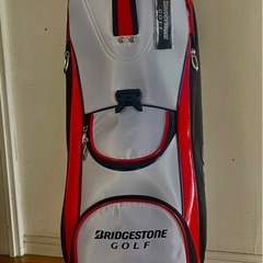 BRIDGESTONE ゴルフキャディバッグ ホワイト/レッド/ブラックの画像
