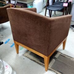 1人掛けチェア 幅69×奥59×高84cm ブラウン系 木×ファブリック 椅子 ソファタイプ 家具 一人掛け 札幌市 中央区 南12条の画像