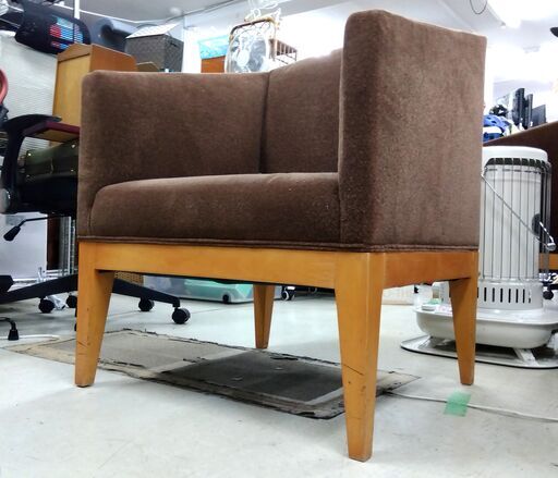 1人掛けチェア 幅69×奥59×高84cm ブラウン系 木×ファブリック 椅子 ソファタイプ 家具 一人掛け 札幌市 中央区 南12条